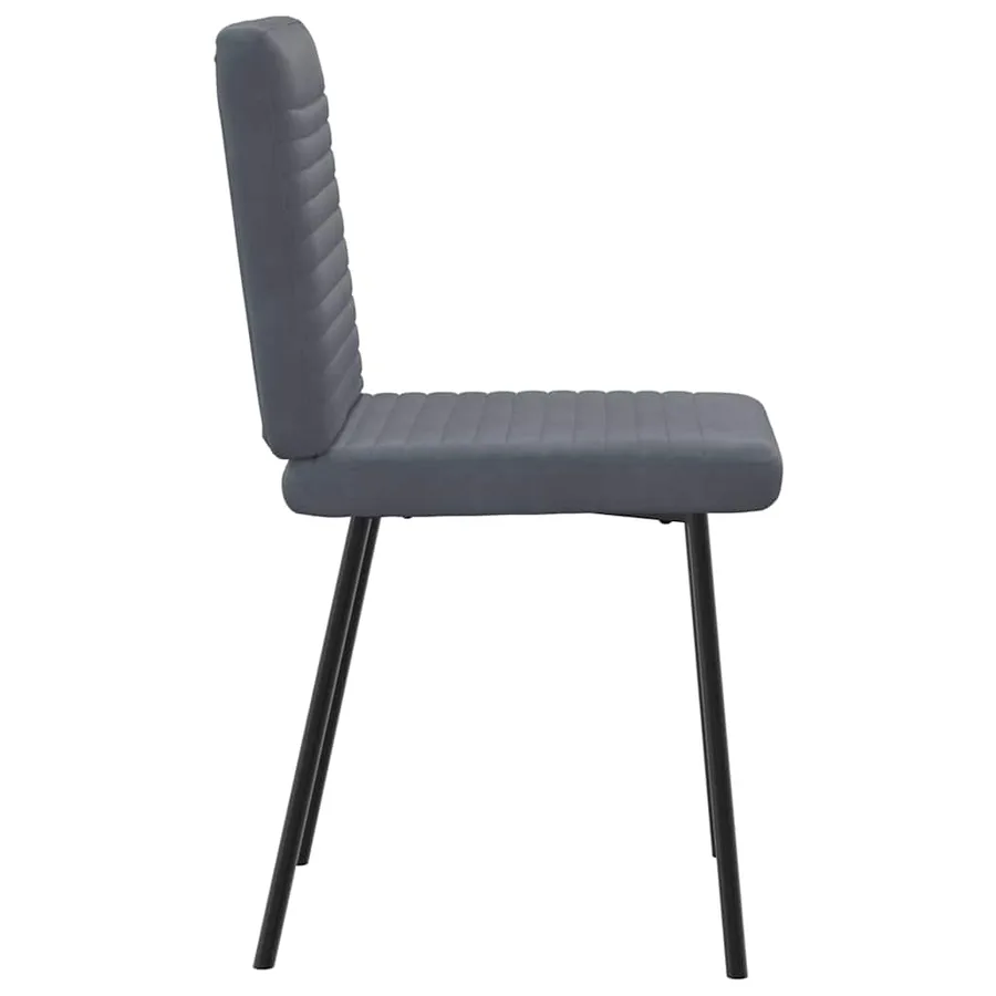 Chaises à manger lot de 4 Gris foncé Velours - 5