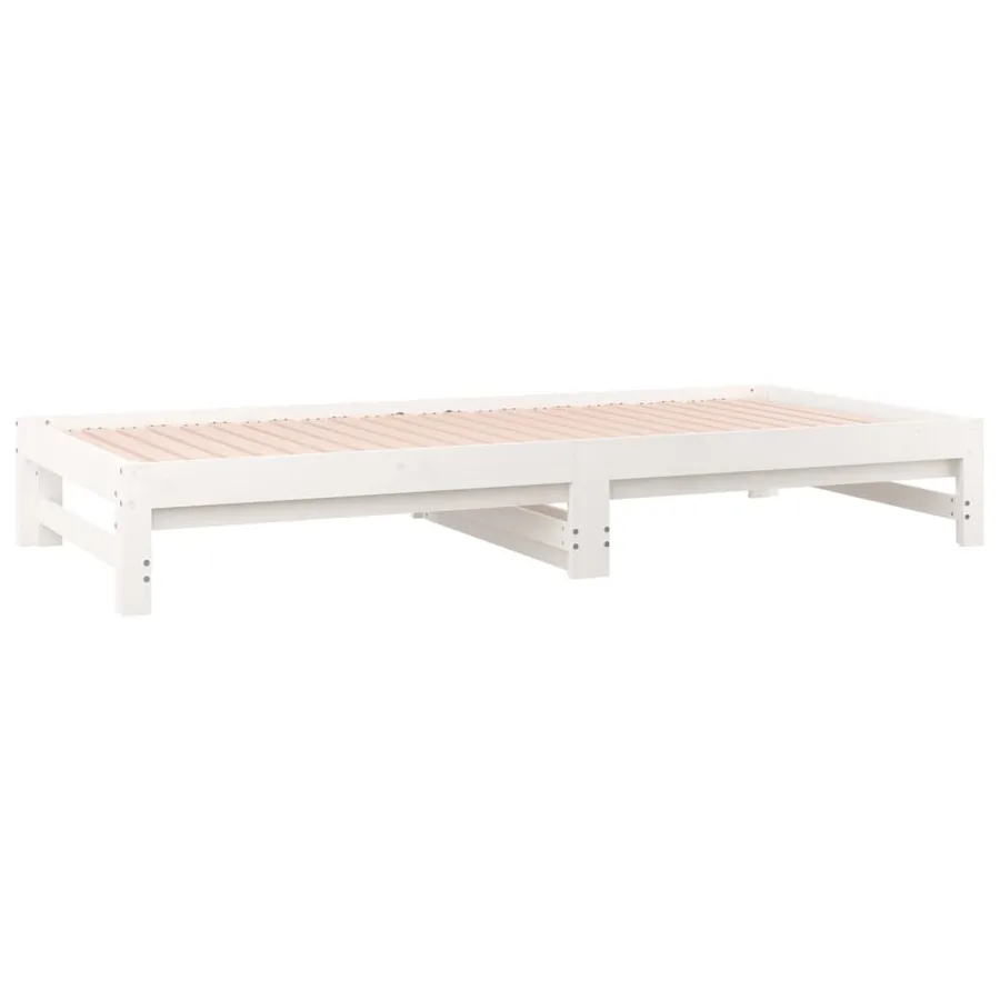 Lit coulissant sans matelas blanc 2x(90x190) cm - 6