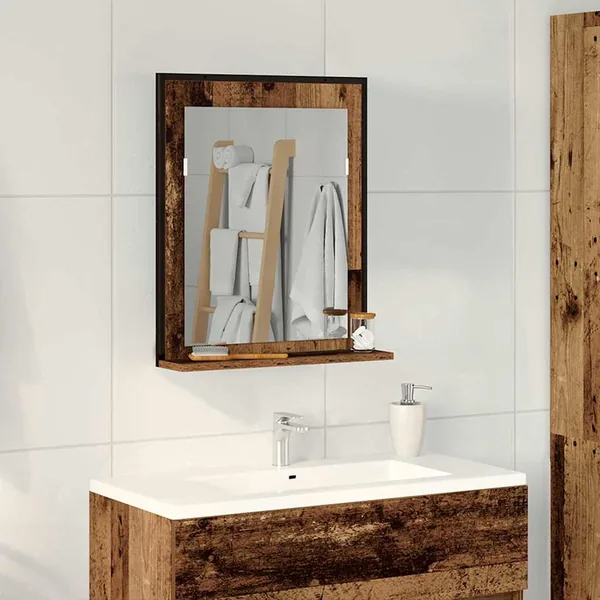 Miroir Bois ancien 50 x 12 x 60 cm Verre et Bois Ingénierie