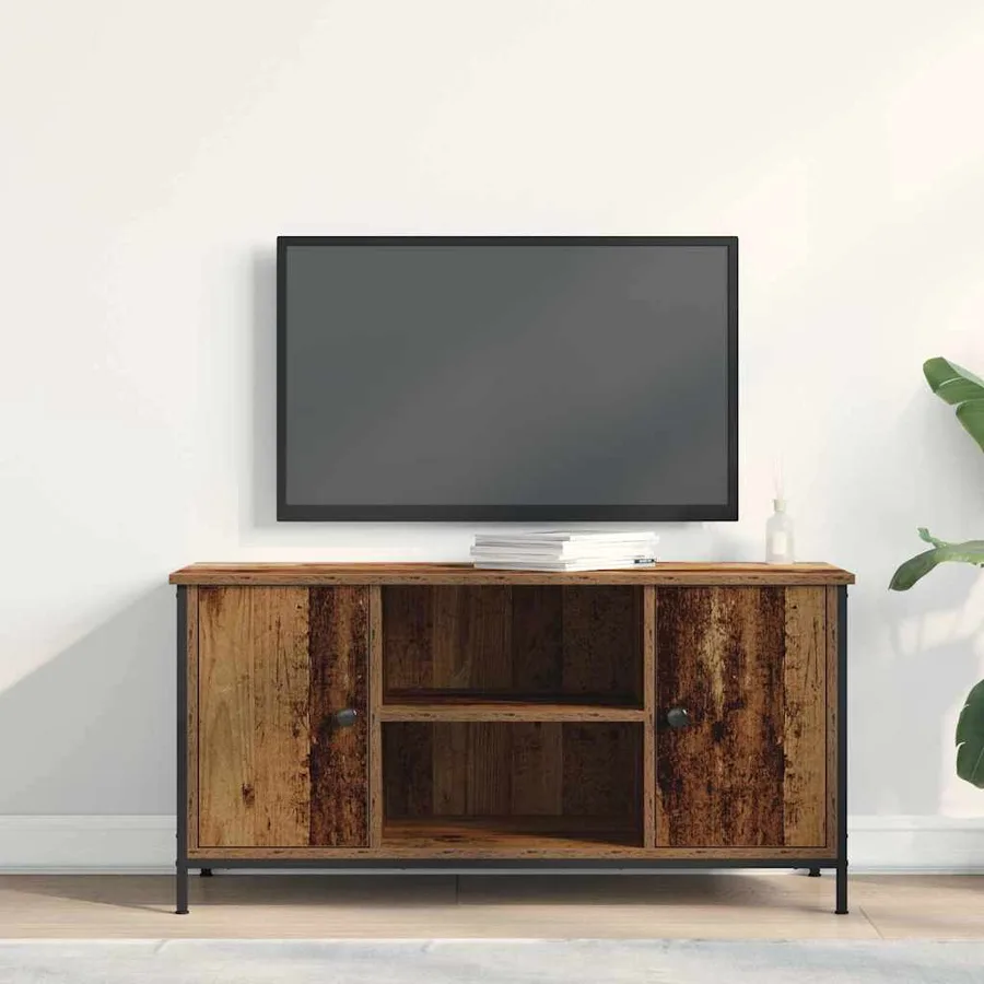 Meuble TV Bois ancien 100 x 40 x 50 cm Bois d'ingénierie - 4