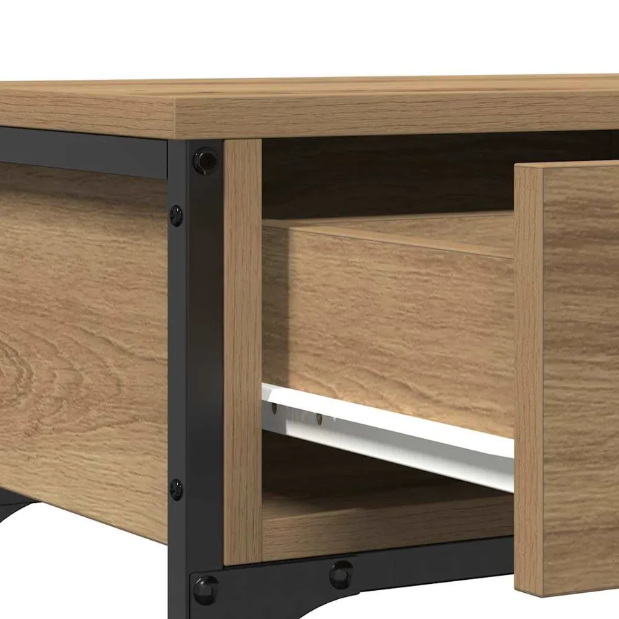 Table console avec tiroir Chêne artisanal 72,5 x 25 x 75 cm - 8