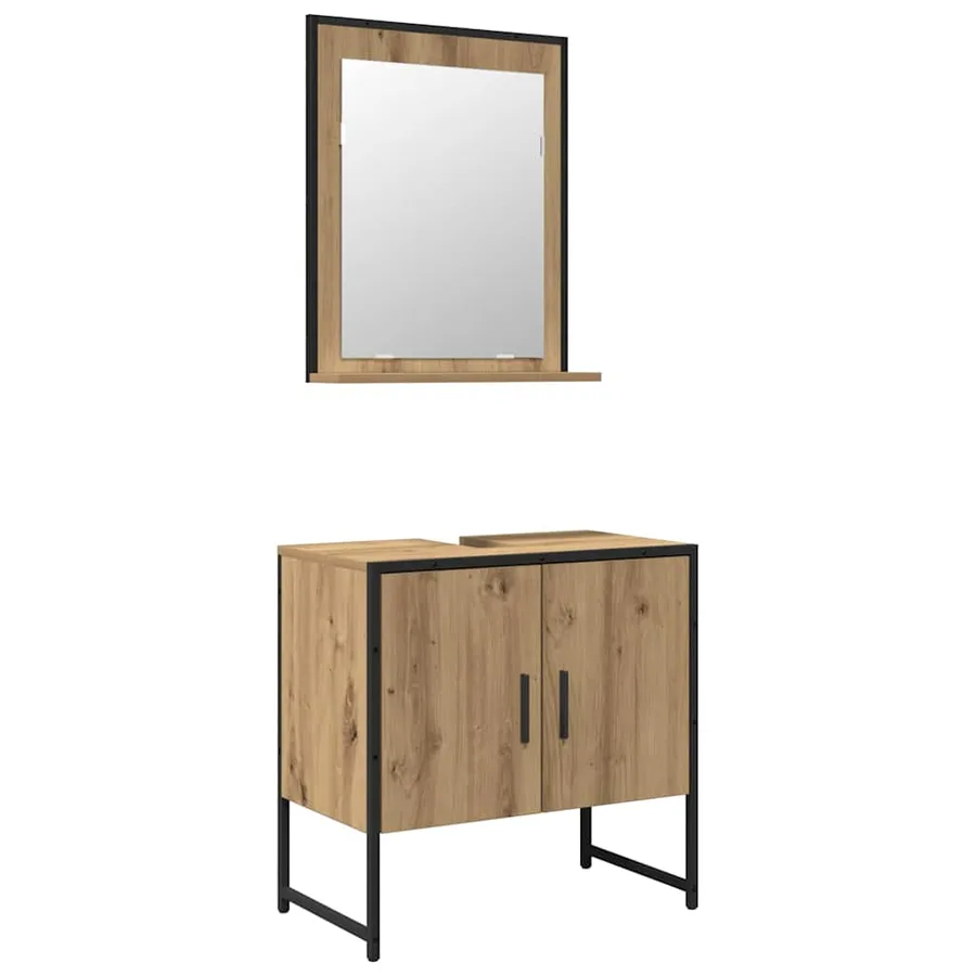 Ensemble de mobilier de salle de bain 2 pc Marron - 2