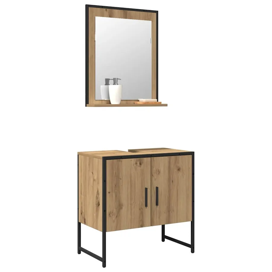 Ensemble de mobilier de salle de bain 2 pc Marron - 3