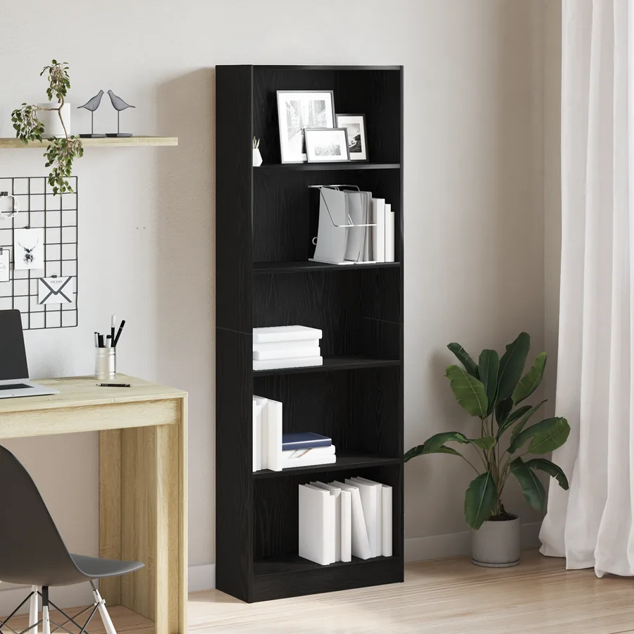 Étagère Chêne noir 60 x 24 x 176 cm Bois d'ingénierie