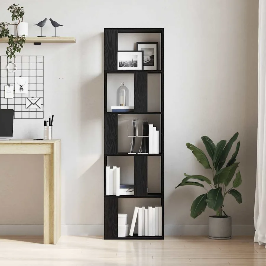 Bibliothèque/Séparateur de pièce chêne noir 45x24x159 cm - 3