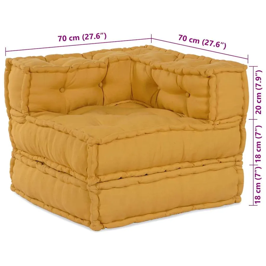 Unité de canapé modulaire 3 pcs Jaune Tissu - 13