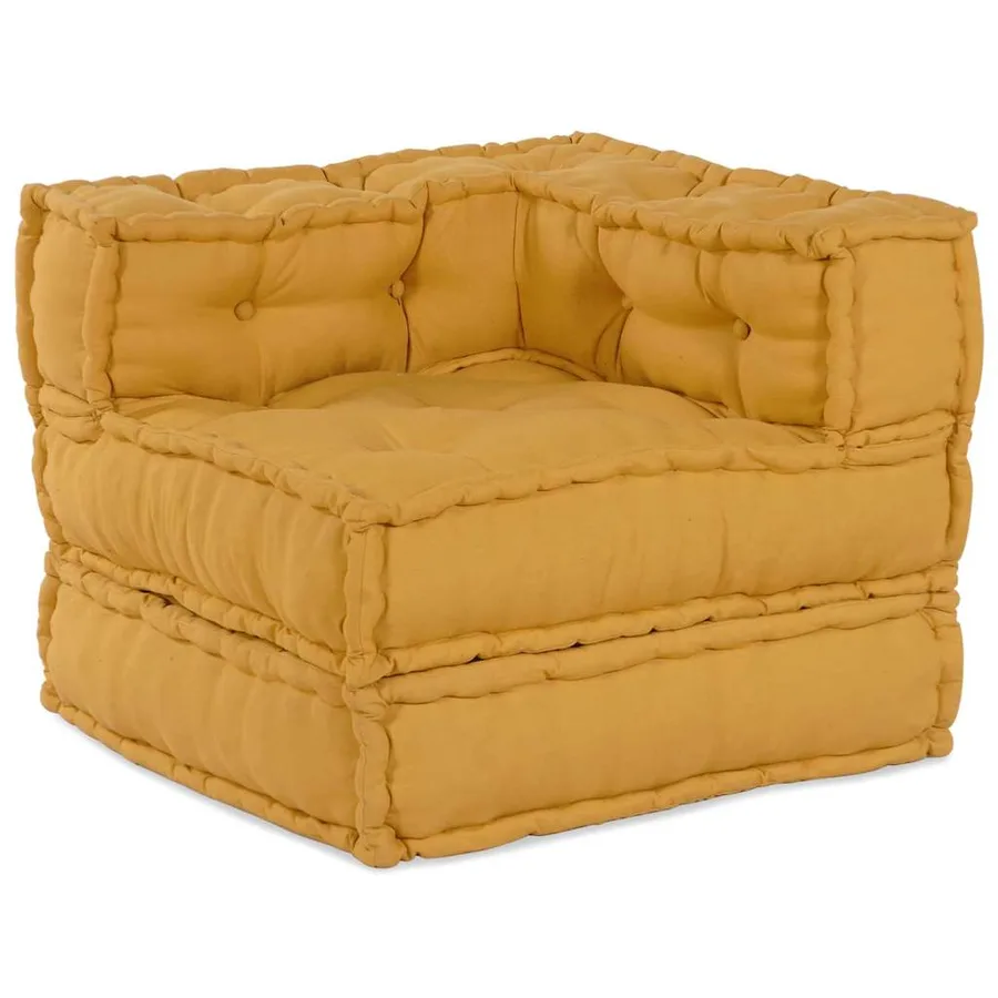 Unité de canapé modulaire 3 pcs Jaune Tissu - 4