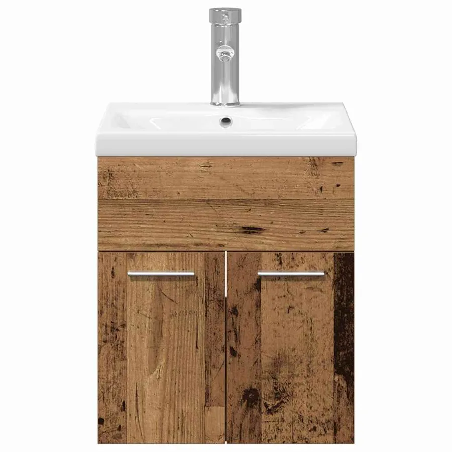 Ensemble de mobilier de salle de bain 3 pcs Bois Ancien - 7