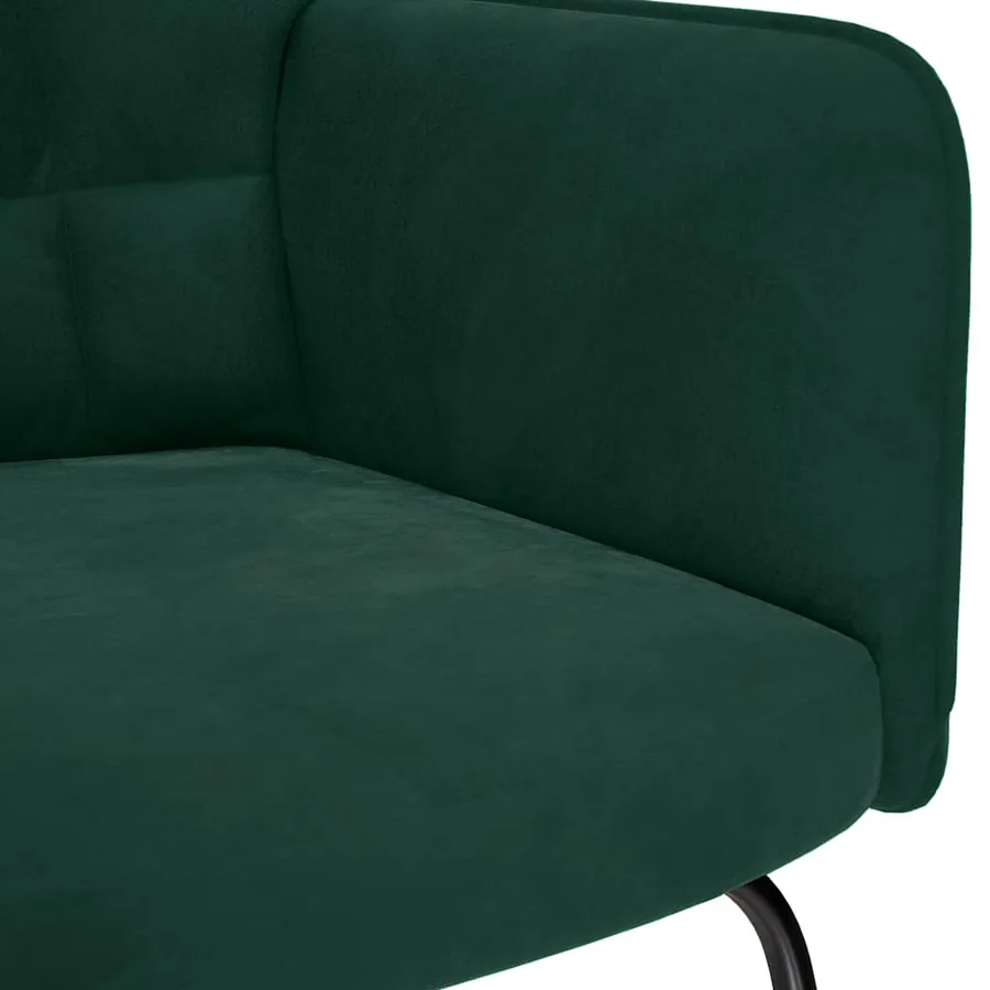 Chaise à bascule Vert foncé Velours - 6