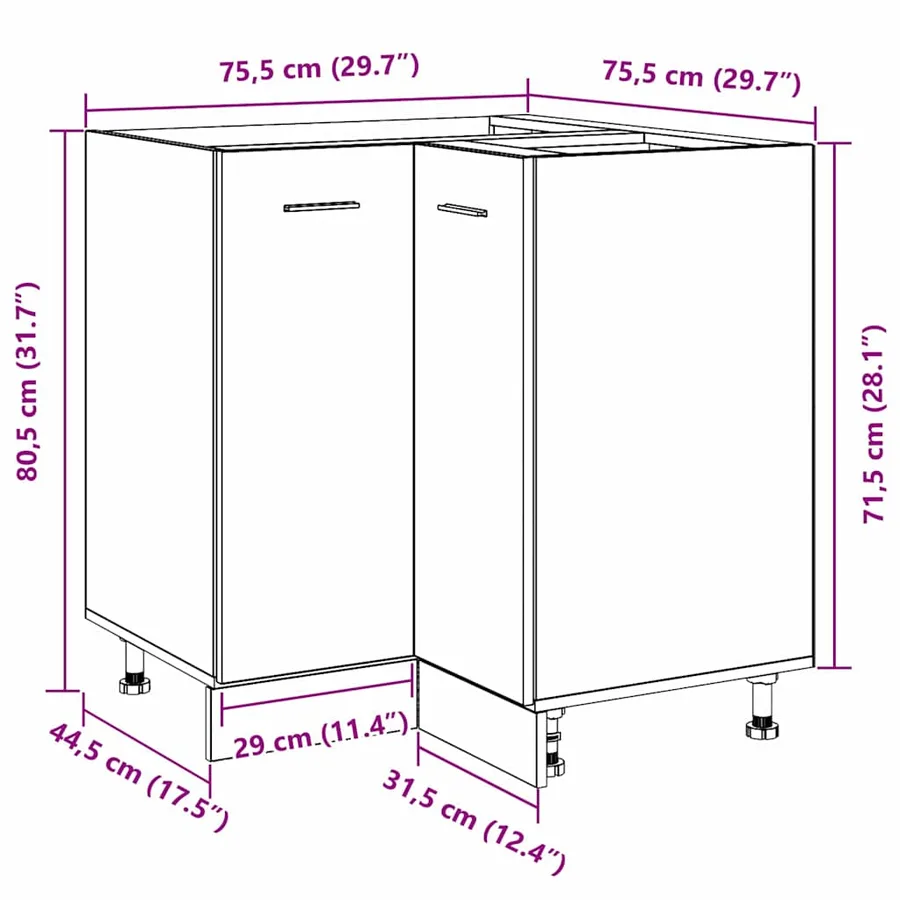 Armoire suspendue avec étagère Chêne noir 75,5 x 75,5 x 80,5 cm - 13