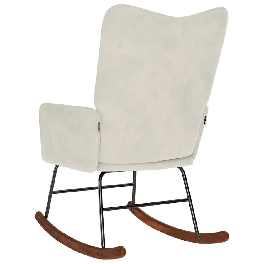 Chaise à bascule Crème Velours - 5