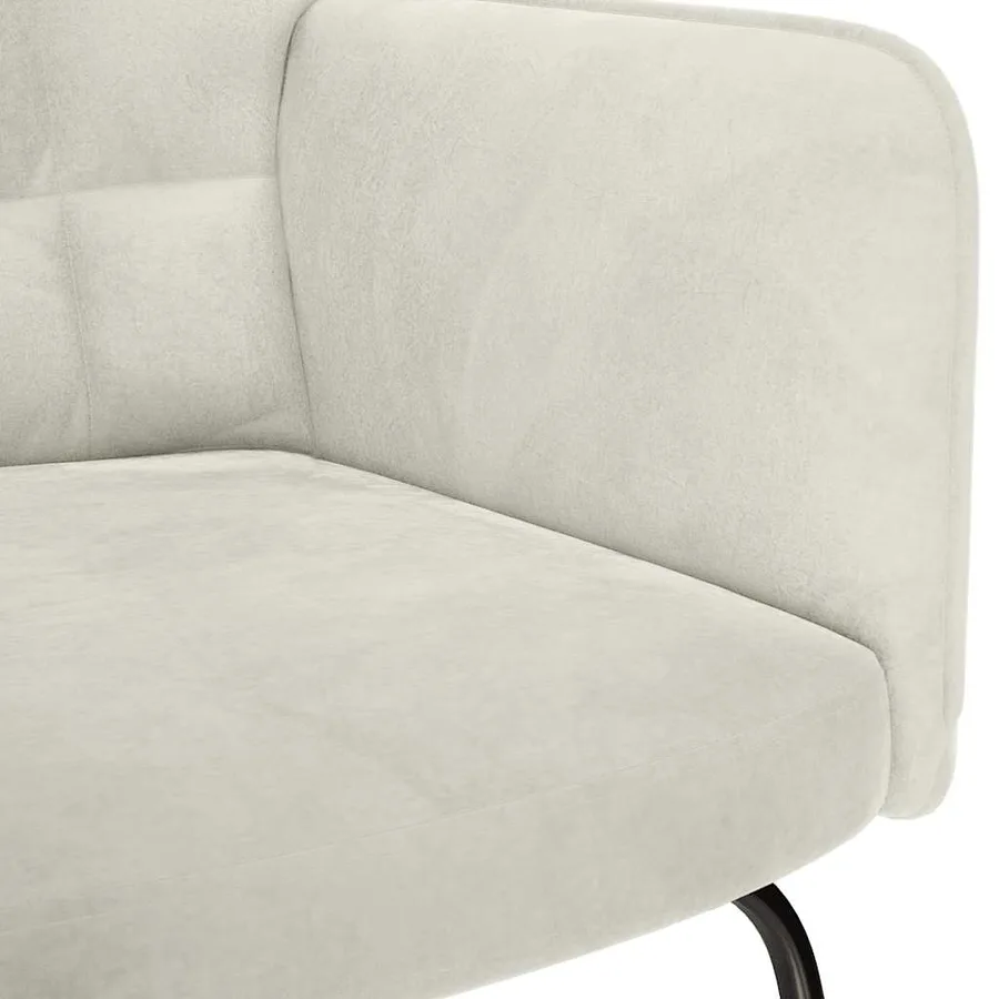 Chaise à bascule Crème Velours - 6