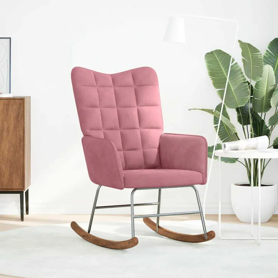 Chaise à bascule Rose Velours - 2