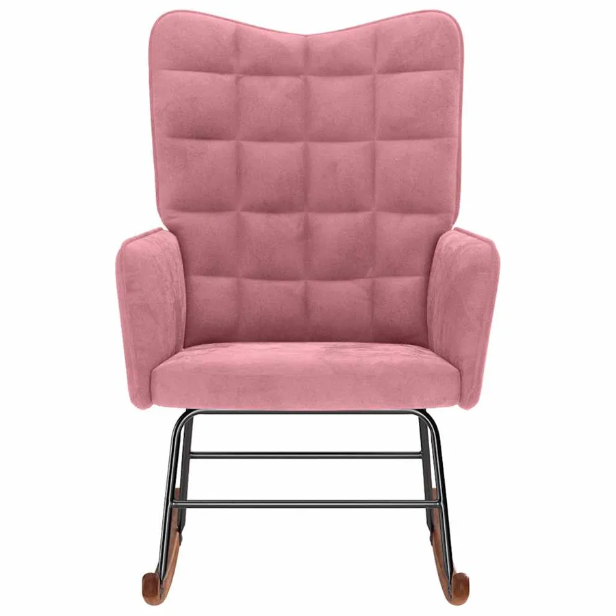 Chaise à bascule Rose Velours - 3