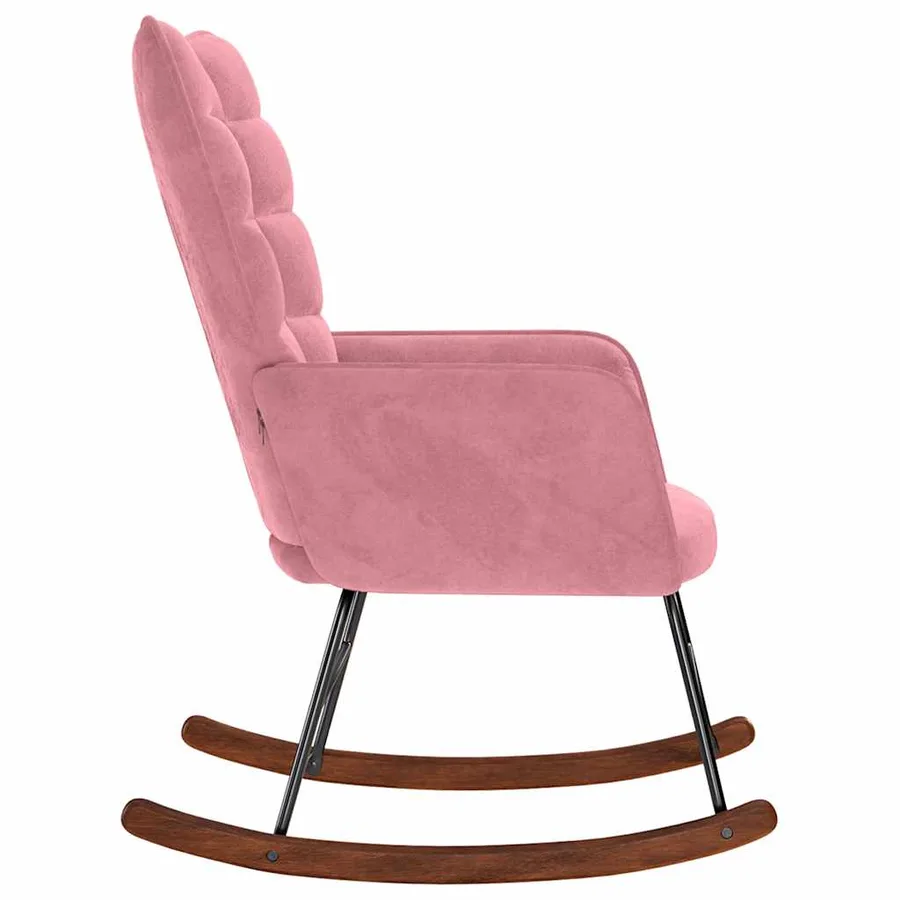 Chaise à bascule Rose Velours - 4