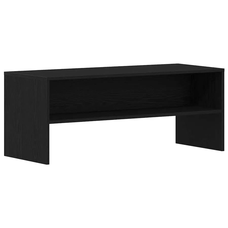 Meuble TV chêne noir 100x40x40 cm bois d'ingénierie - 2