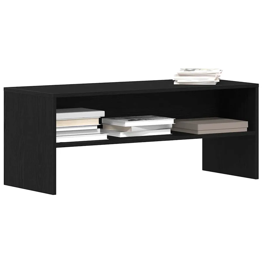 Meuble TV chêne noir 100x40x40 cm bois d'ingénierie - 4