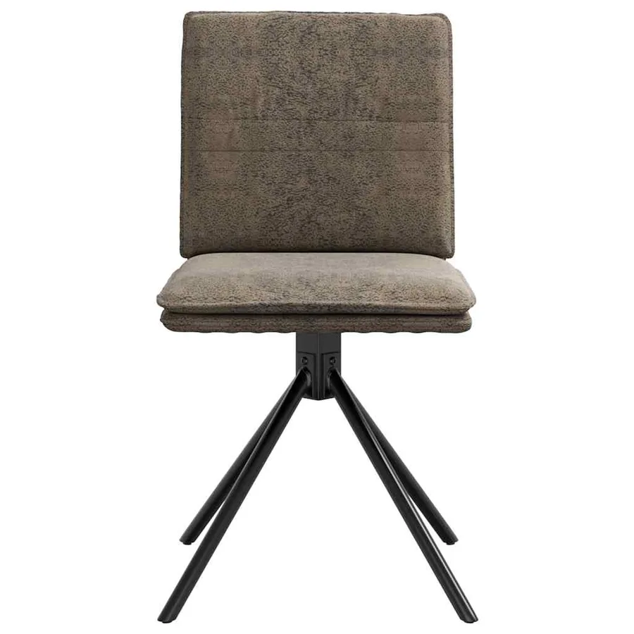 Chaise à manger gris foncé similicuir daim - 4