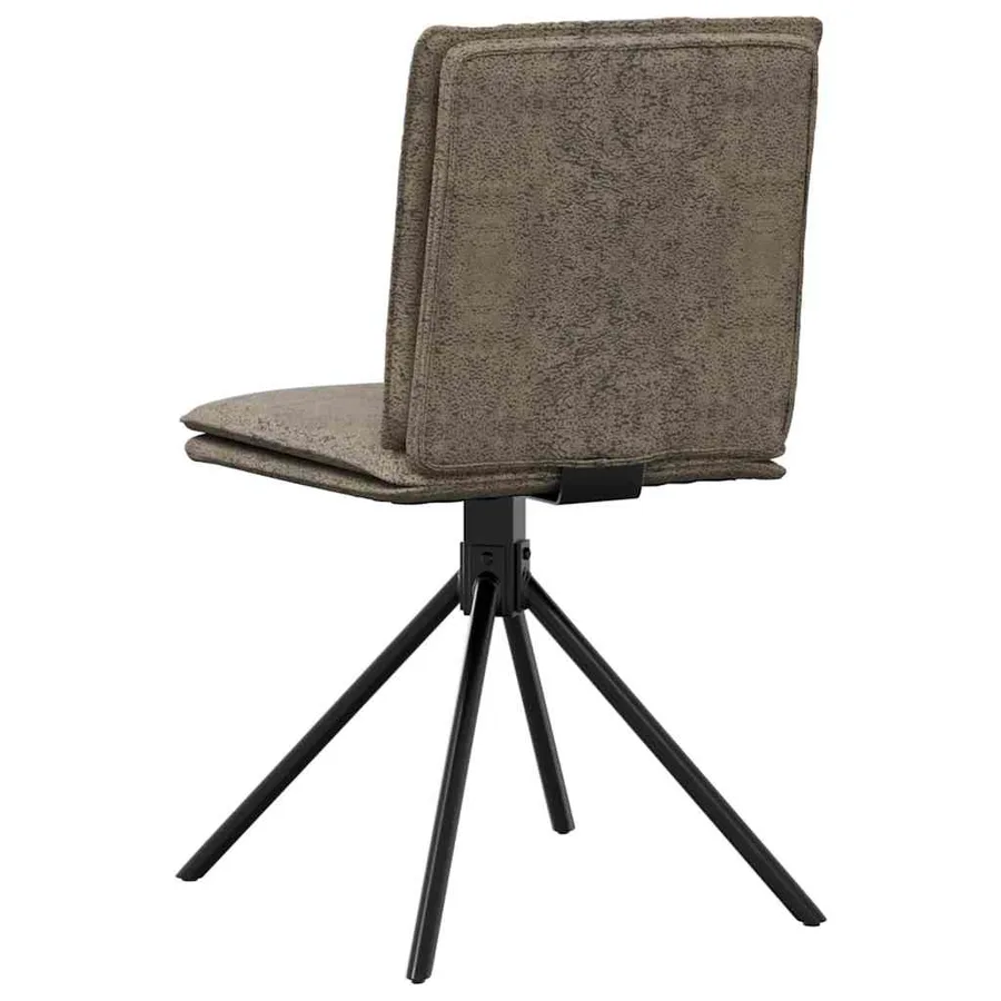 Chaise à manger gris foncé similicuir daim - 6
