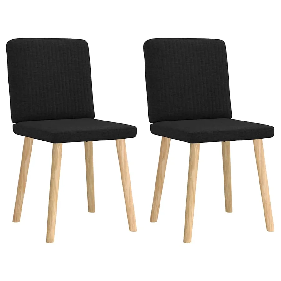 Chaises à manger lot de 2 noir tissu - 2