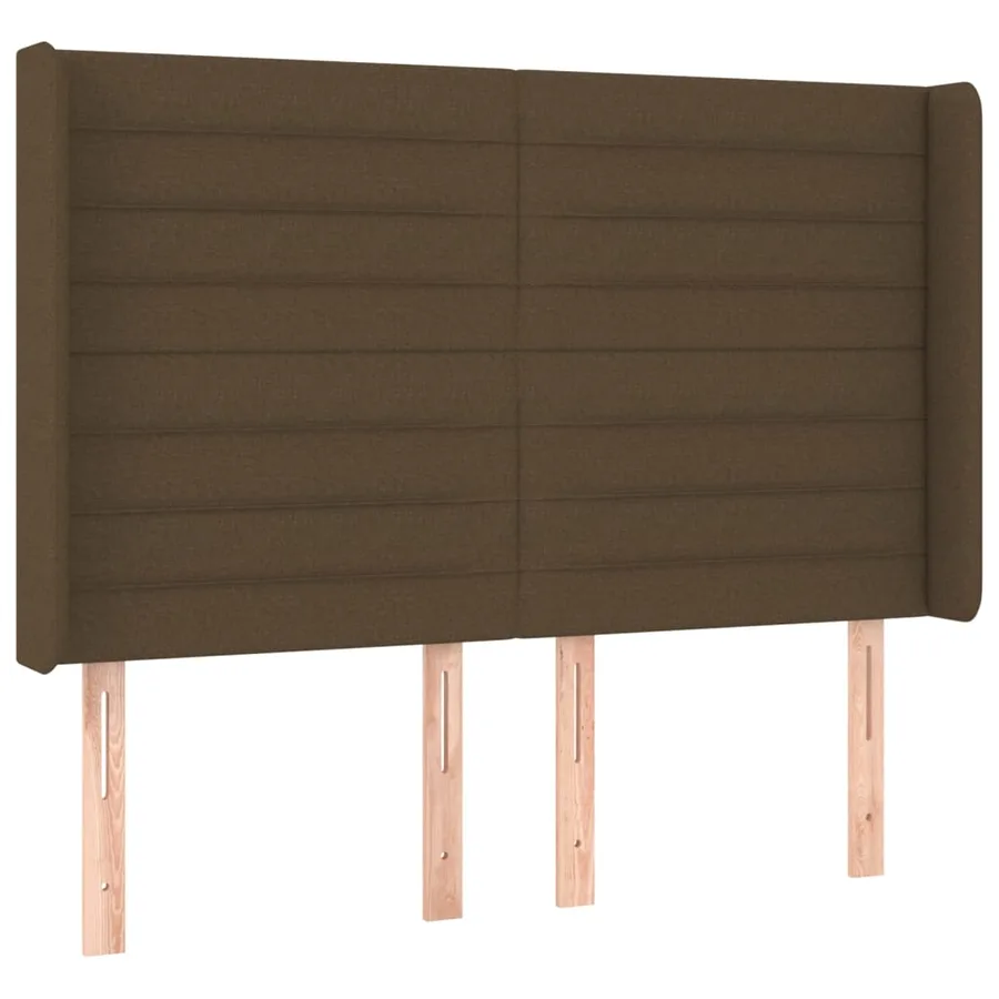 Tête de lit à LED Marron foncé 147x16x118/128 cm Tissu - 3