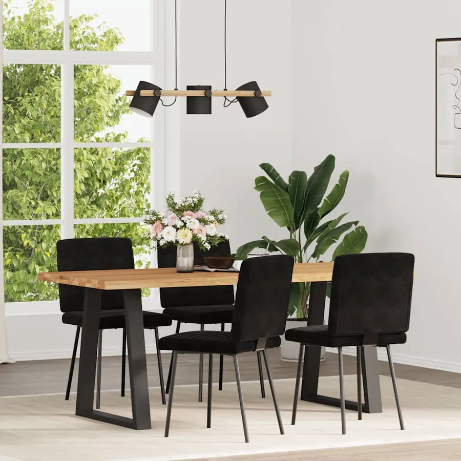 Chaises à manger lot de 4 Noir Velours - 2