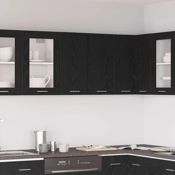 Armoire suspendue avec étagère Lyon Chêne noir 60 x 31 x 60 cm