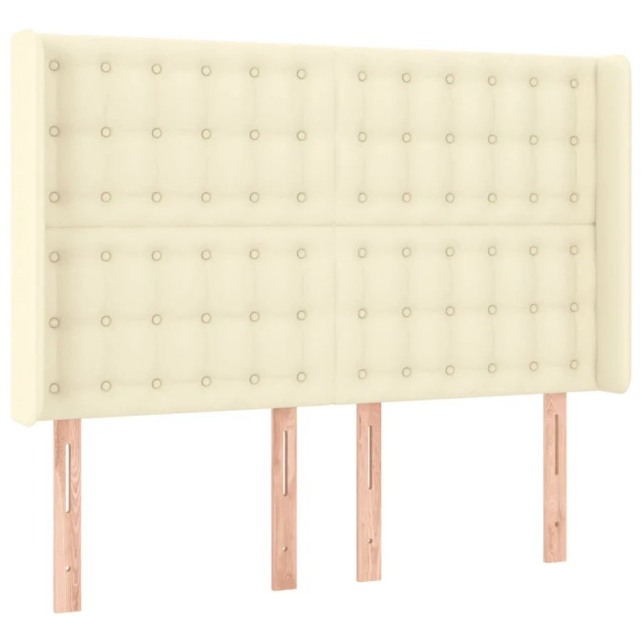 Tête de lit à LED Crème 147x16x118/128 cm Similicuir - 3
