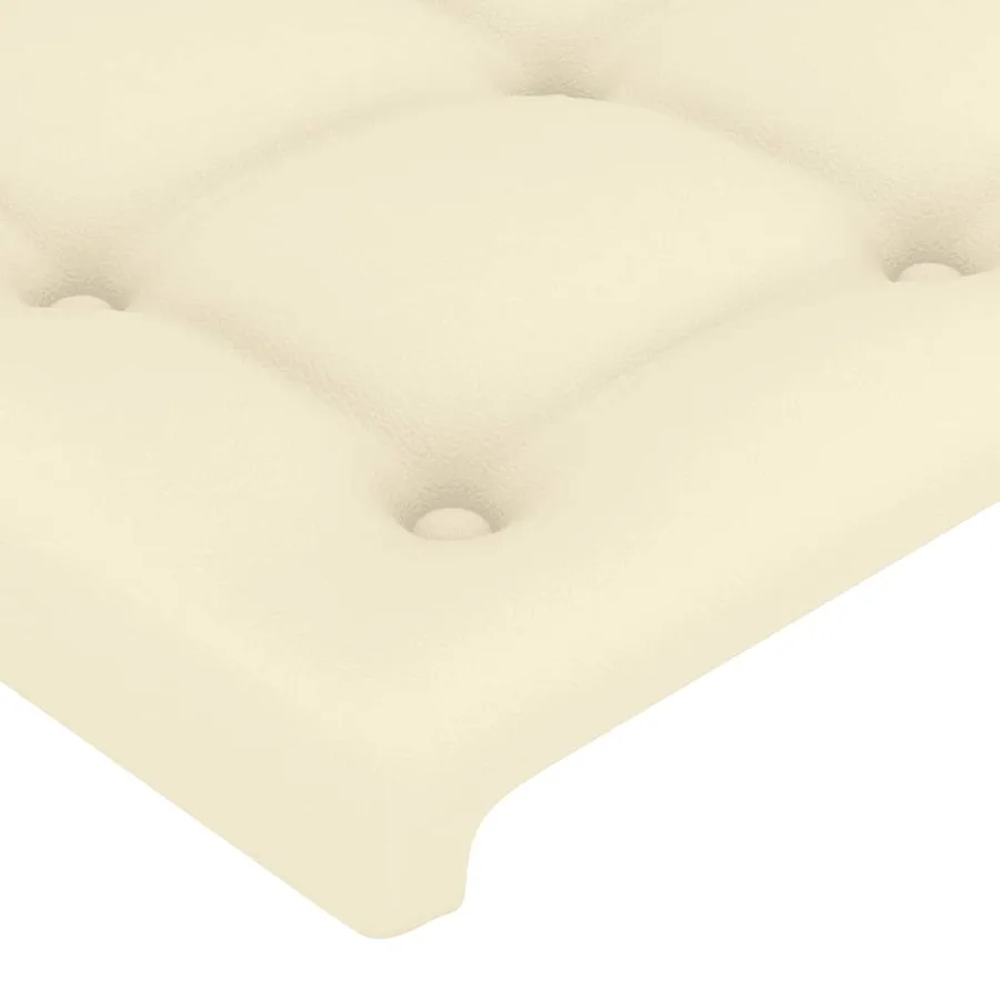 Tête de lit à LED Crème 147x16x118/128 cm Similicuir - 5