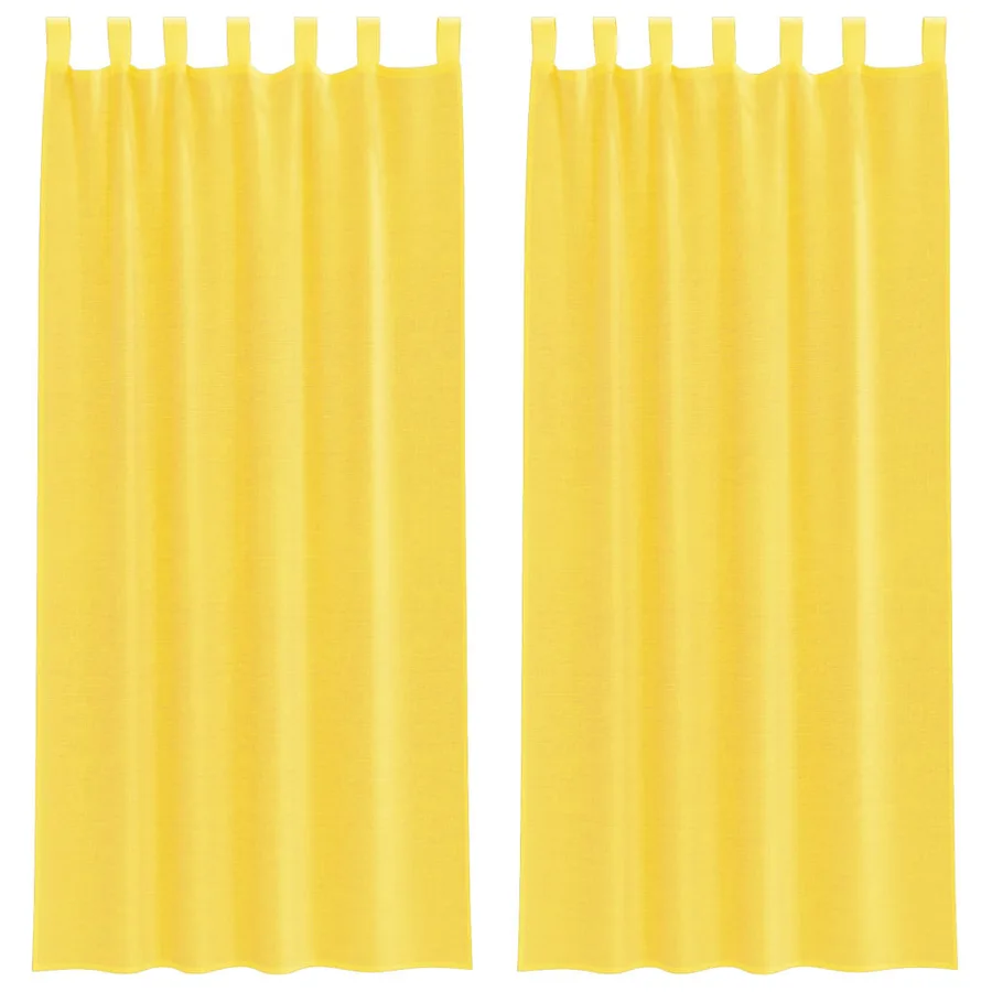 Rideaux en voile avec boucles 2 pcs jaune 140x245 cm - 2