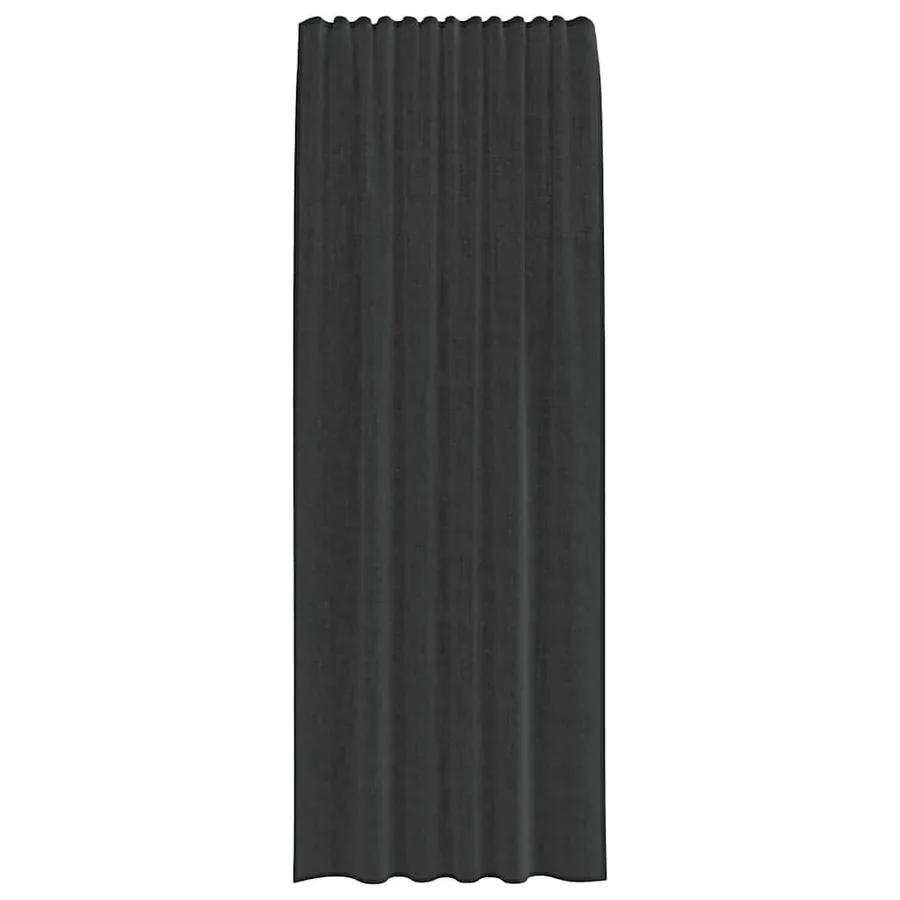Rideaux en voile avec passe-tringles 2 pcs noir - 4