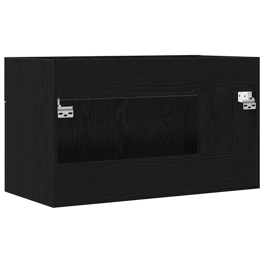 Armoire d'évier avec stockage Chêne noir Bois d'ingénierie - 6