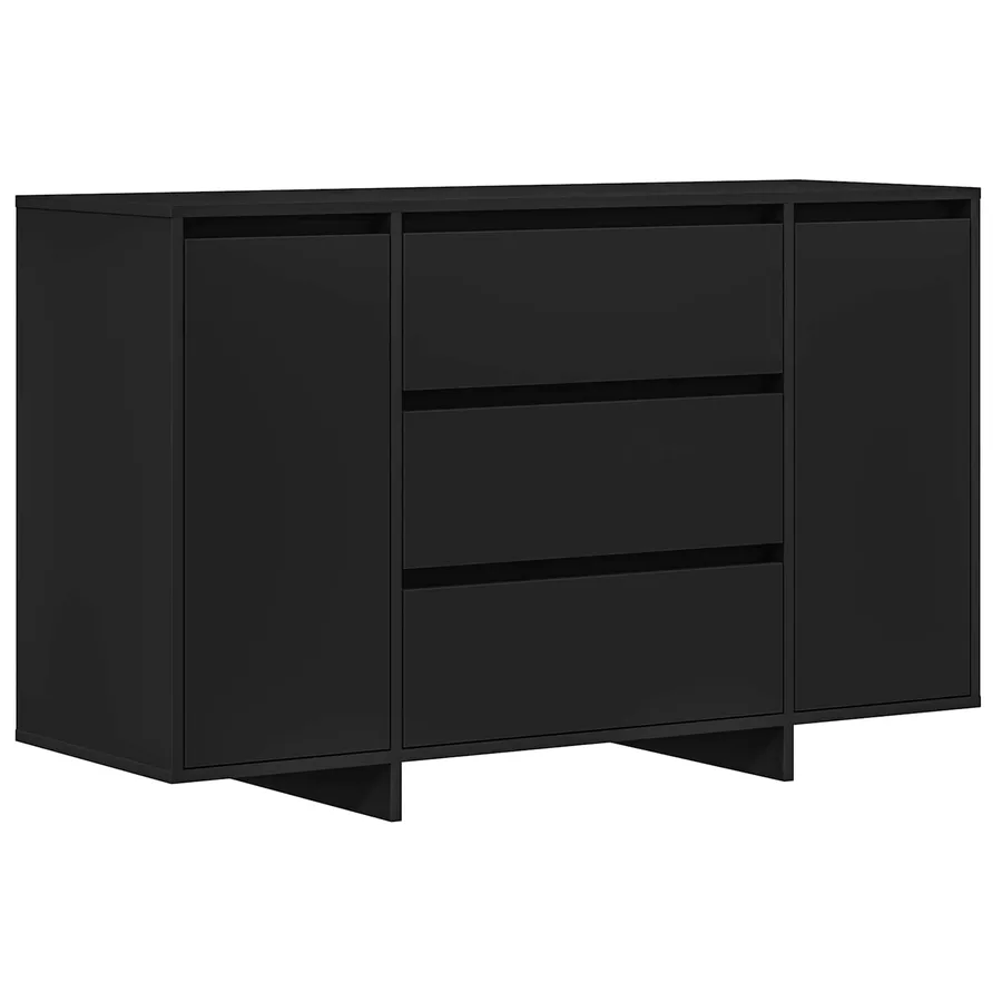 Buffet avec tiroir Noir 120 x 41 x 75 cm Bois d'ingénierie - 2