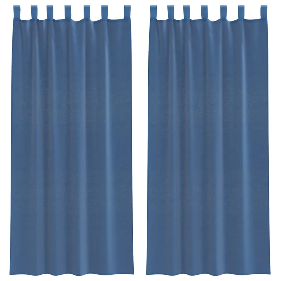 Rideaux en voile avec boucles 2 pcs bleu royal 140x245 cm - 2