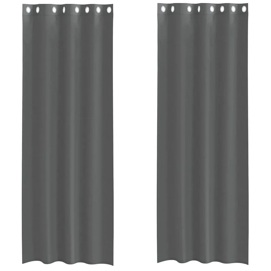 Rideaux en voile avec œillets 2 pcs gris foncé 140x300 cm - 2