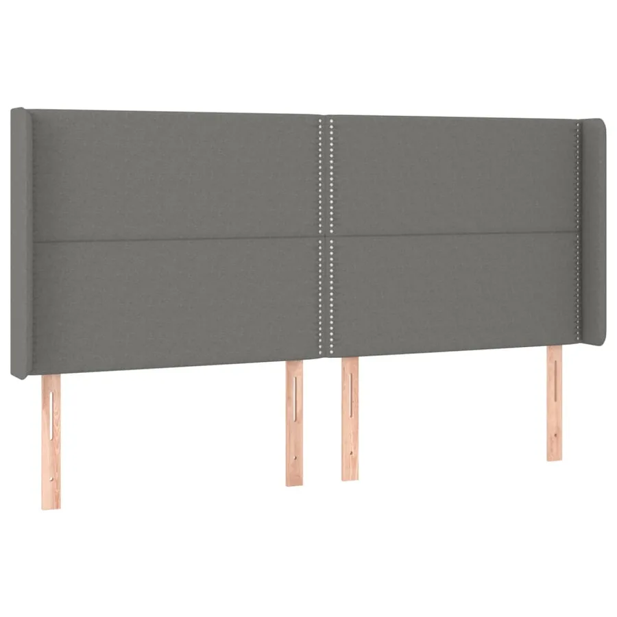 Tête de lit à LED Gris foncé 203x16x118/128 cm Tissu - 3
