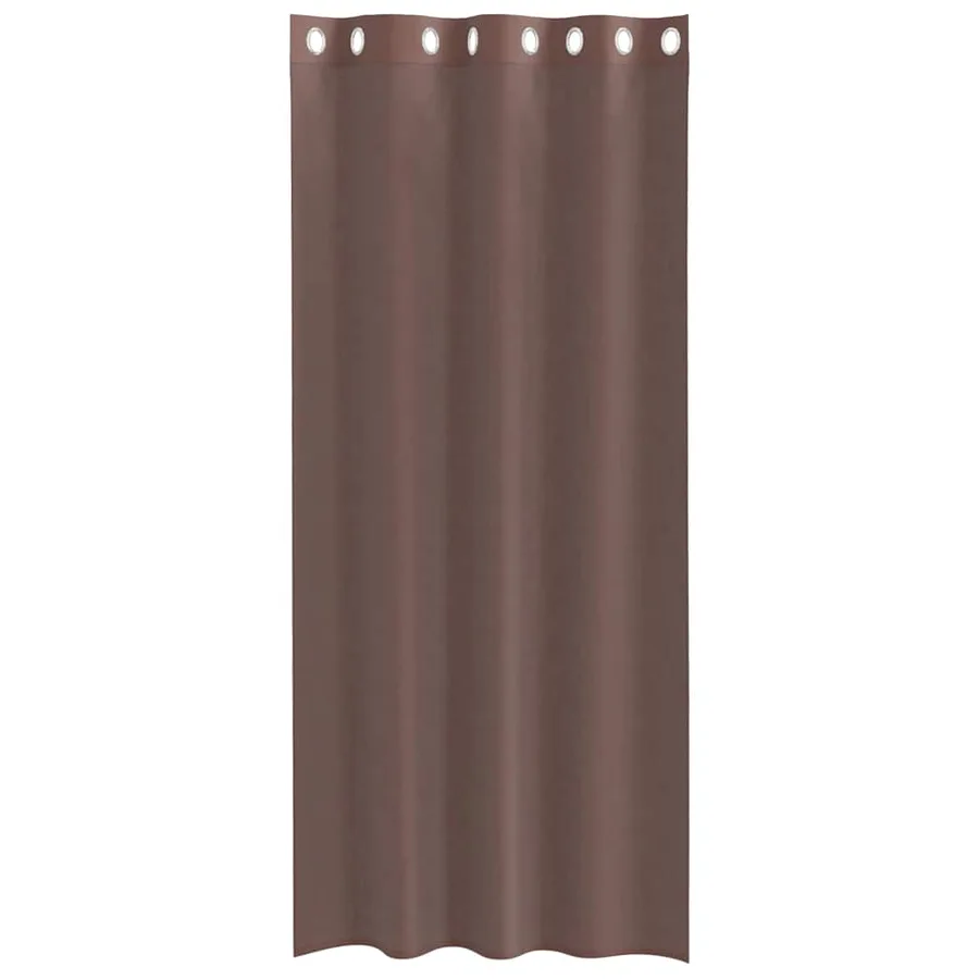 Rideaux en voile avec œillets 2 pcs marron 140x245 cm - 4