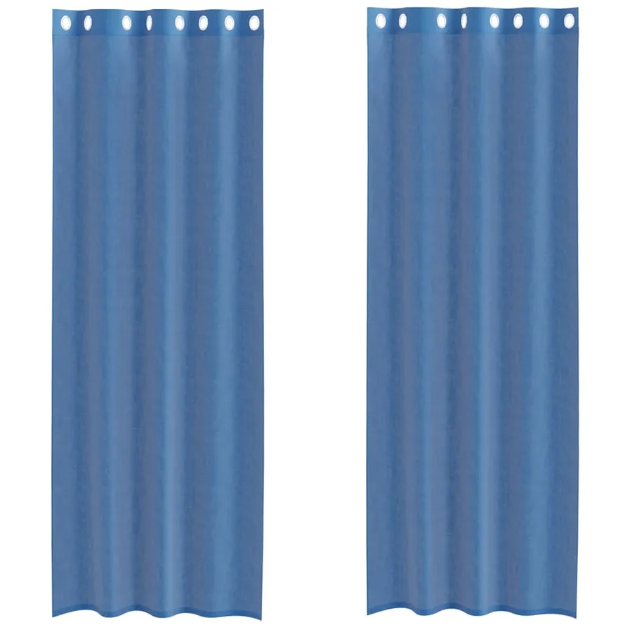 Rideaux en voile avec œillets 2 pcs bleu royal - 2