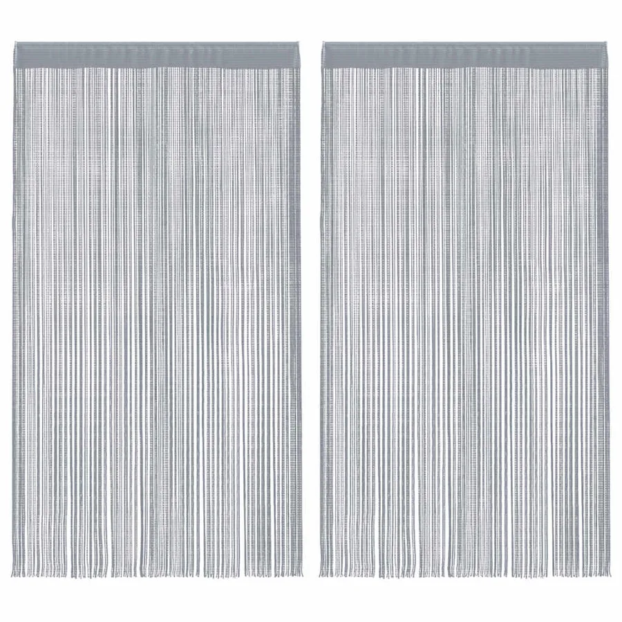 Rideaux à fils 2 pcs gris clair 100x250 cm - 2