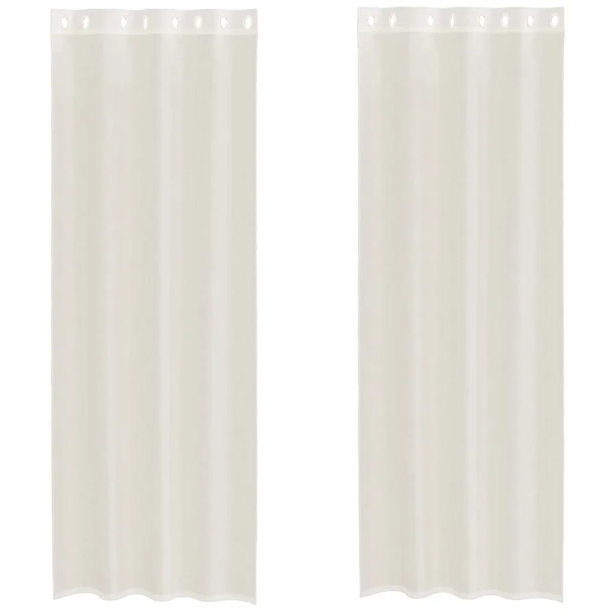 Rideaux en voile avec œillets 2 pcs crème 140x260 cm - 2