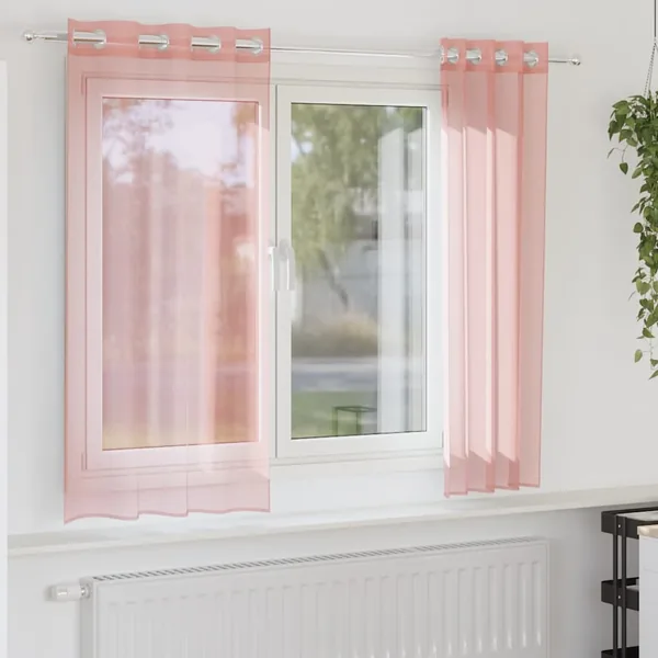 Rideaux en voile avec œillets 2 pcs rose 140x175 cm