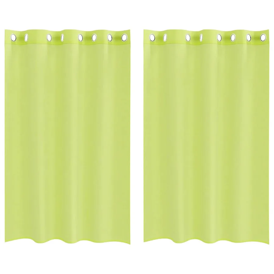 Rideaux en voile avec œillets 2 pcs vert pomme 140x175 cm - 2