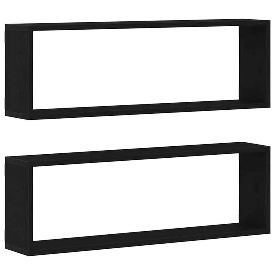 Étagères Murales avec étagère 2 pcs Chêne noir 80 x 15 x 26 cm - 2