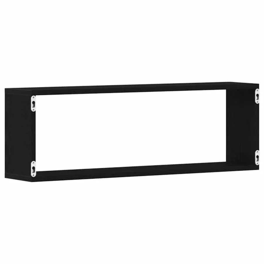 Étagères Murales avec étagère 2 pcs Chêne noir 80 x 15 x 26 cm - 9