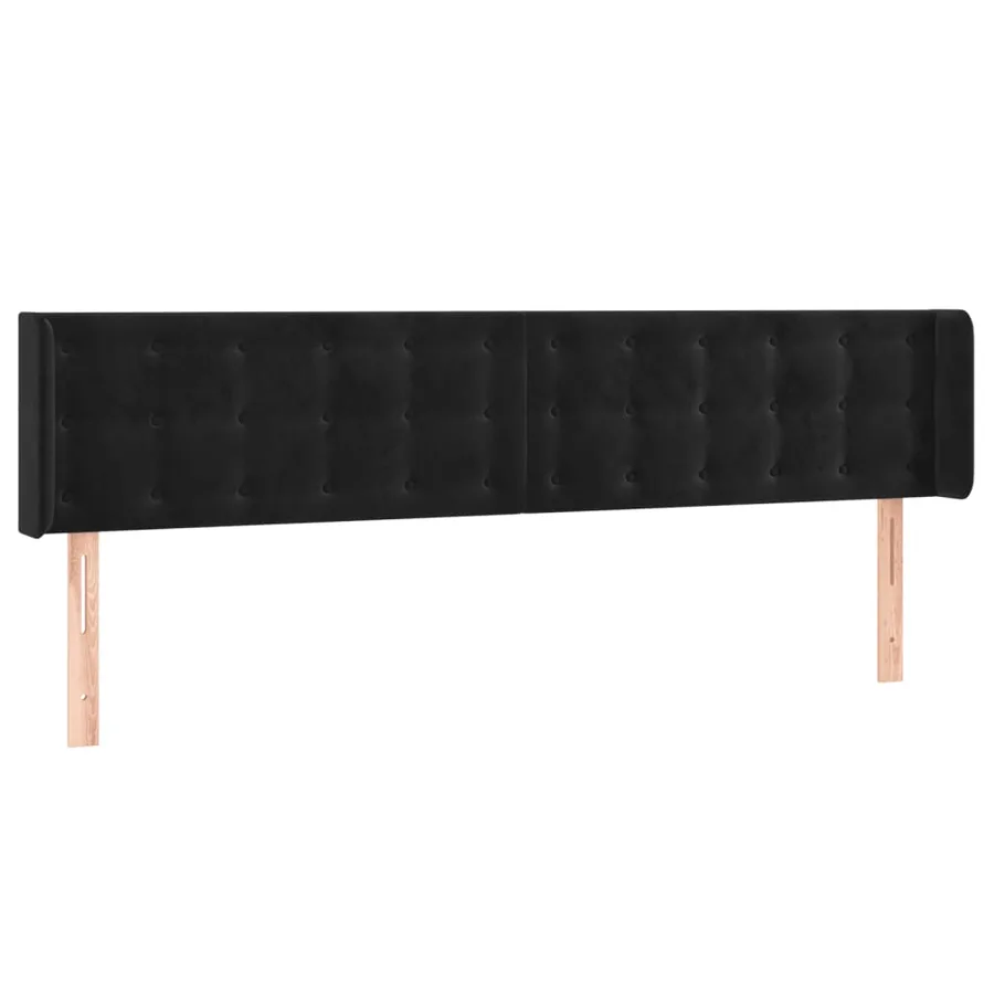 Tête de lit à LED Noir 183x16x78/88 cm Velours - 3