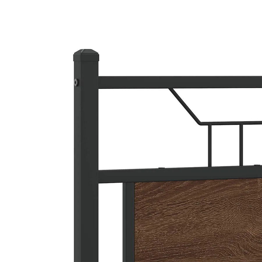 Tête de lit de remplacement chêne marron 120 cm bois d'ingénierie et acier - 7