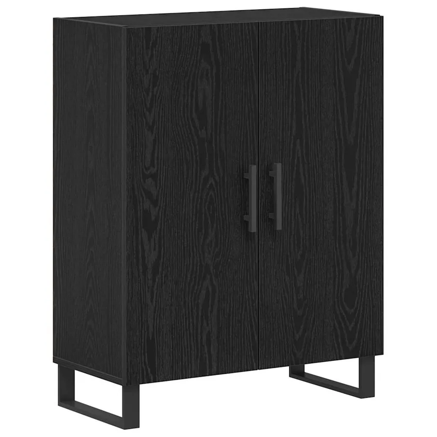 Buffet Chêne noir 69,5 x 34 x 90 cm Bois d'ingénierie - 2