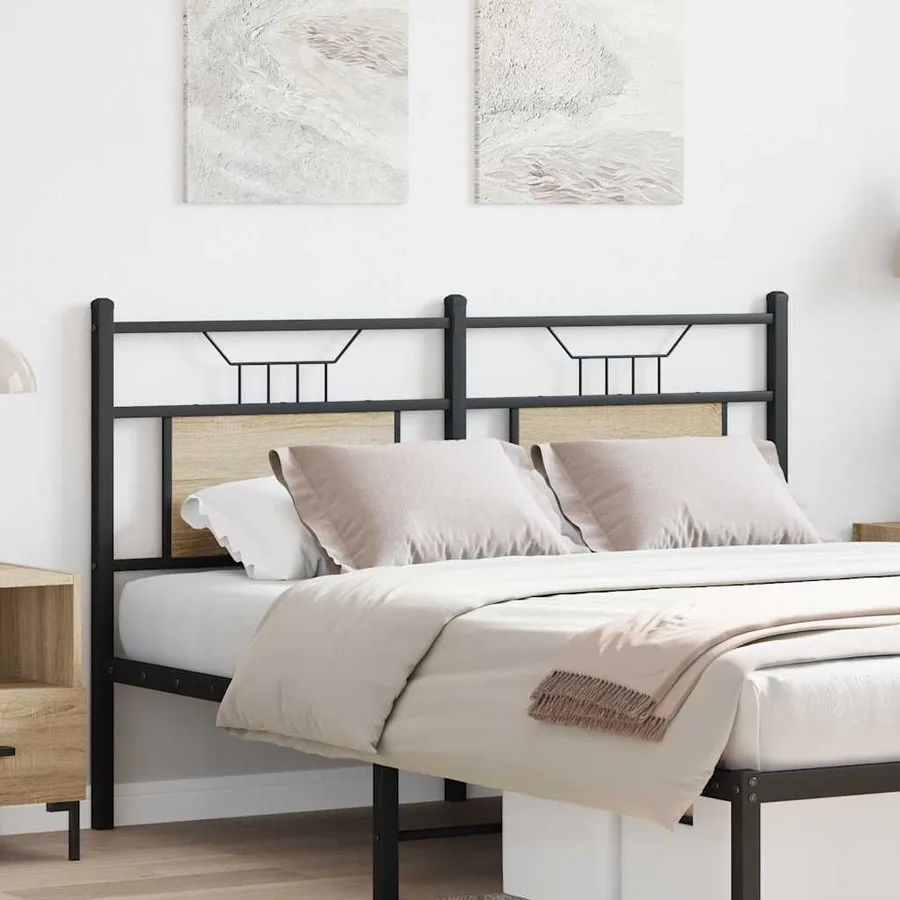 Tête de lit de remplacement chêne sonoma 137 cm bois d'ingénierie et acier - 3
