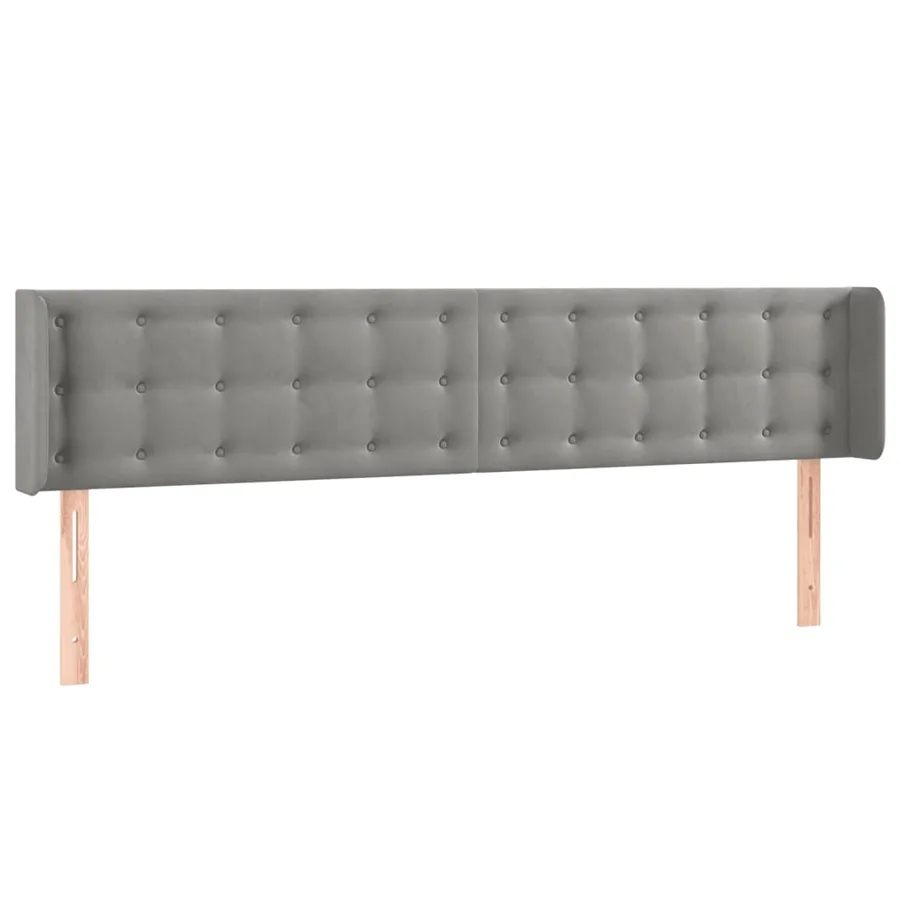 Tête de lit à LED Gris clair 163x16x78/88 cm Velours - 3