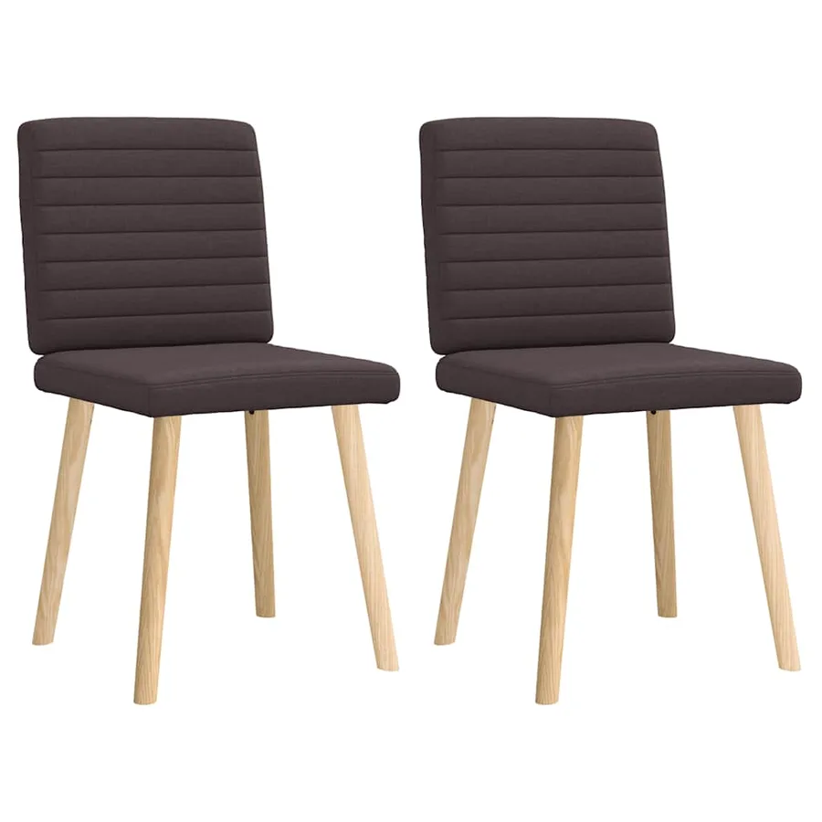 Chaises à manger lot de 2 marron foncé tissu - 2